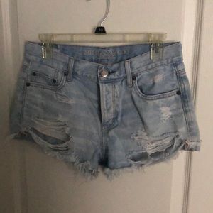 American Eagle Light-Washed Boyfriend Shorts